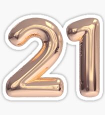 21 - 21st birthday, twenty one Sticker