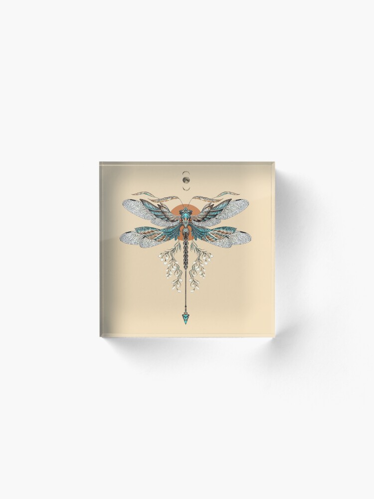 Alternate view of Dragon Fly Tattoo Acrylic Block