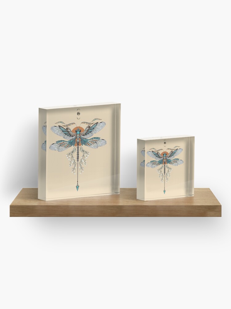 Alternate view of Dragon Fly Tattoo Acrylic Block