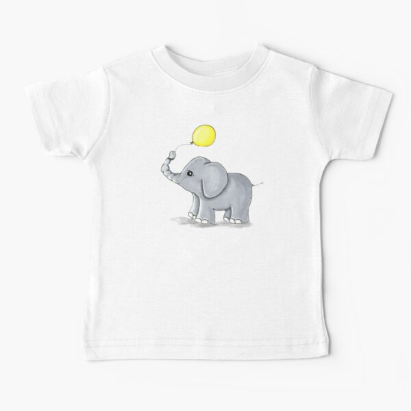 Yellow Balloon Elephant Baby T-Shirt