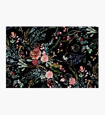 Mitternacht Blumen Fotodruck