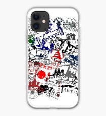 Travel Destination Passport Stamps iPhone Case