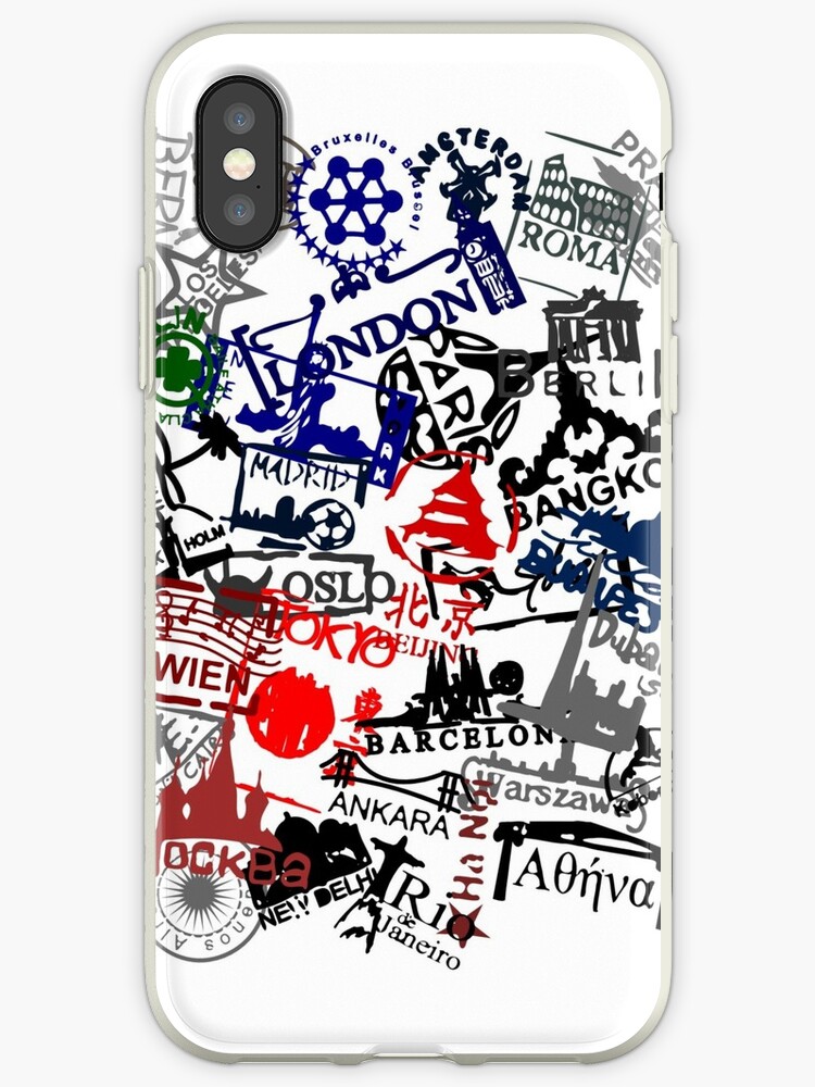 "Travel Destination Passport Stamps" iPhone Cases & Covers by pda1986