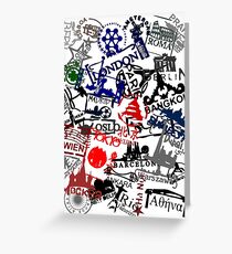Travel Destination Passport Stamps Greeting Card