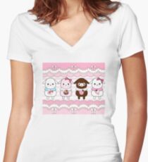 Zucker Paca Wunderland Tailliertes T-Shirt mit V-Ausschnitt