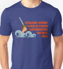 Camiseta ajustada Extrañas mujeres tumbadas en estanques Distirbuting espadas 2020