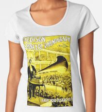 EDISON CONCERT PHONOGRAPH: Vintage Performing Advertising Print Premium Scoop T-Shirt