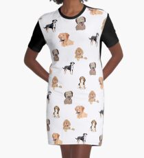 Hund Muster T-Shirt Kleid
