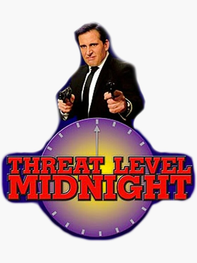 Threat Level Midnight Office Sticker By Dancingmandy96 Redbubble   Bg,f8f8f8 Flat,750x,075,f Pad,750x1000,f8f8f8.u2 