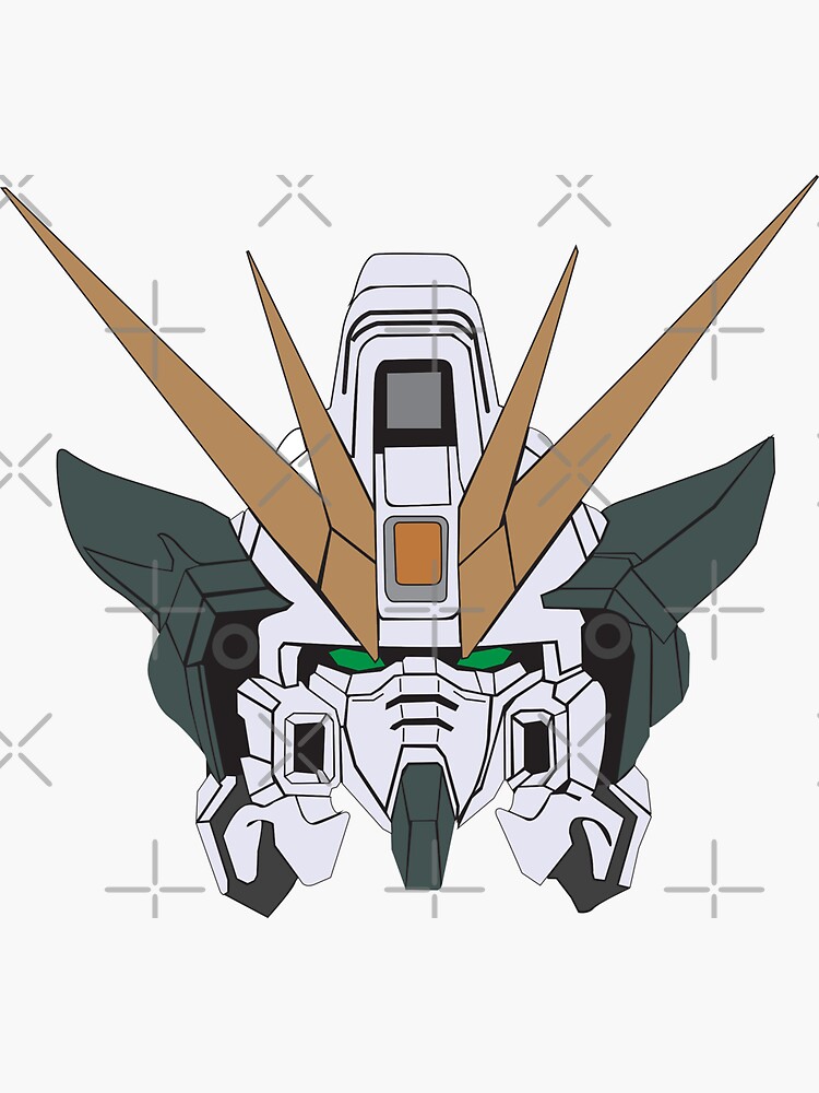 "Altron Gundam Head Gundam Wing" Sticker by lman32 Redbubble