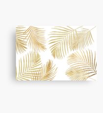 Gold Palm Leaves on white Metal Print