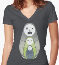 Zombie nesting dolls Women's Fitted V-Neck T-Shirt