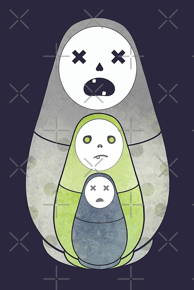"Zombie nesting dolls " by Elena Naylor Redbubble
