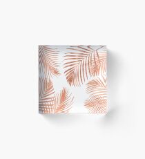 Rose Gold Palm Leaves Acrylic Block
