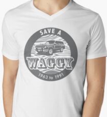 Speichern Sie einen Waggy Grey T-Shirt mit V-Ausschnitt