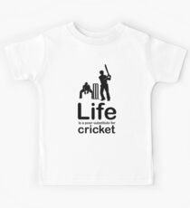 Cricket v Life - Black Graphic Kids Tee