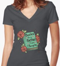 Books > People Women's Fitted V-Neck T-Shirt
