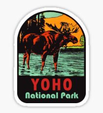 Yoho National Park BC Moose Vintage Travel Decal Sticker