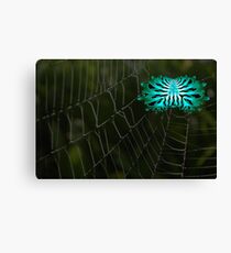A Creepy Abstract Spider on It's Web Canvas Print