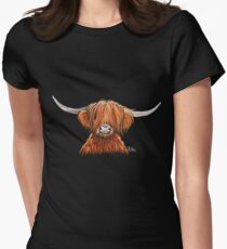 Scottish Hairy Highland Kuh 'HARLEY 2' von Shirley MacArthur Tailliertes T-Shirt