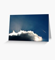 upward rays with con trail Greeting Card