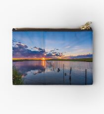 Beautiful sunset reflected over lake Studio Pouch