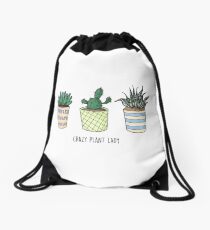 Crazy Plant Lady, Kaktus Pun Illustrationen Turnbeutel