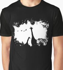 Giraffe Mother and Child Graphic T-Shirt