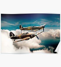 BBMF Spitfire and Hurricane Poster