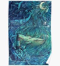 Moonlit Sea Poster