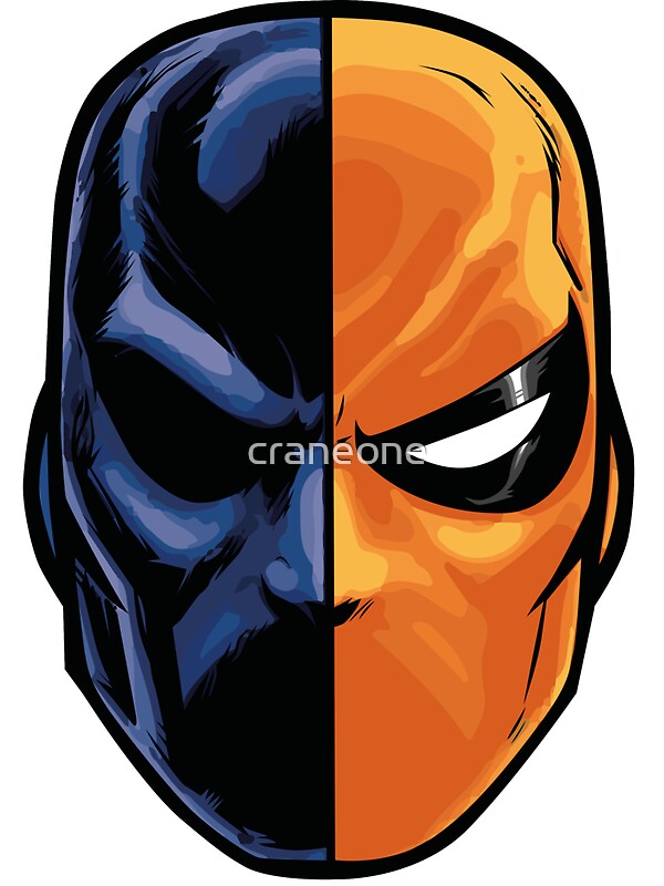 "deathstroke - mask (more detail)" Stickers by craneone 