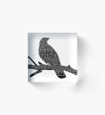 Crow Silhouette Acrylic Block