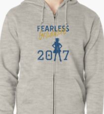 Sudadera con capucha y cremallera Fearless Girl Graduate - amarillo azul