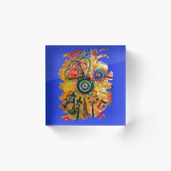 COLOURFUL STEAMPUNK HUMMINGBIRD Acrylic Block
