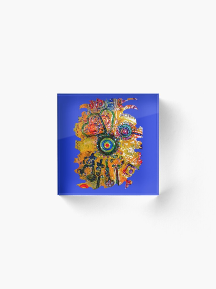 Alternate view of COLOURFUL STEAMPUNK HUMMINGBIRD Acrylic Block