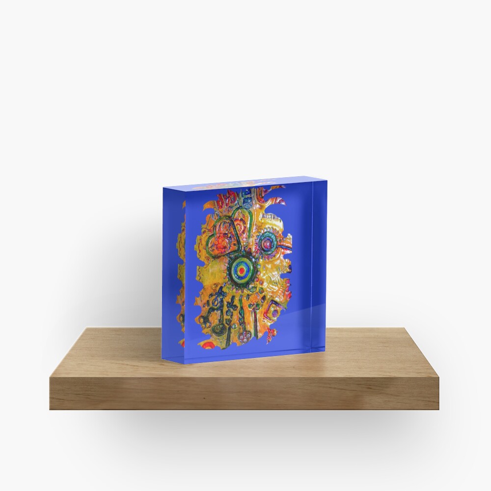 COLOURFUL STEAMPUNK HUMMINGBIRD Acrylic Block