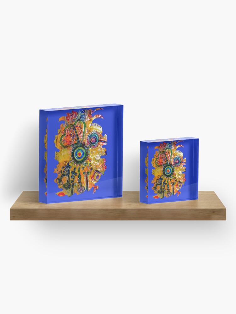 Alternate view of COLOURFUL STEAMPUNK HUMMINGBIRD Acrylic Block