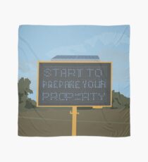 0113 Prepare your property blue LED warning sign Scarf
