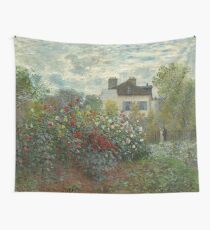 Claude Monet A Corner of the Garden with Dahlias Wall Tapestry