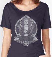 Gautama Buddha White Halftone Women's Relaxed Fit T-Shirt