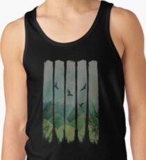 Eagles, Mountains, Grunge Landscape Tank Top