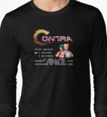 Contra (NES) Title Screen Long Sleeve T-Shirt