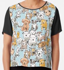 Nette Welpen-Hunde im Aquarell mit Corgi, Dalmatiner und Basset Hound Chiffontop