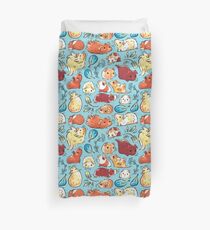 Guinea Pig Huddle In Blue Duvet Cover