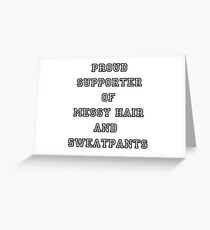 sweatpants supporter Greeting Card