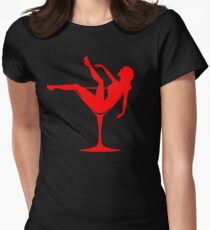 Girl in a Cocktail Glass Burlesque Women's Fitted T-Shirt
