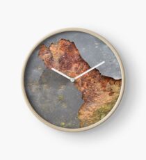 Rusted metal texture photo Clock