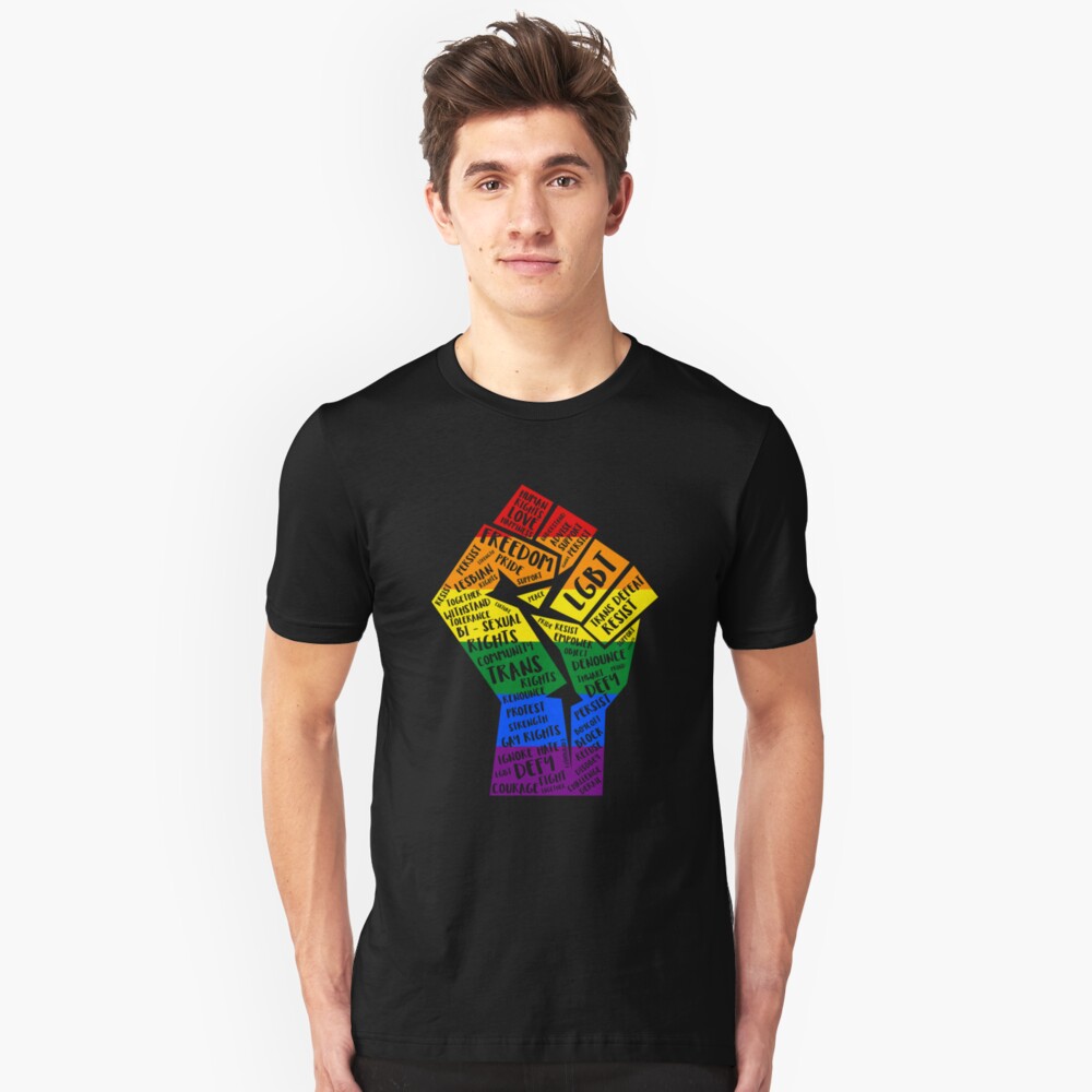 T-shirt ajusté « Marche nationale du poing de la fierté» 