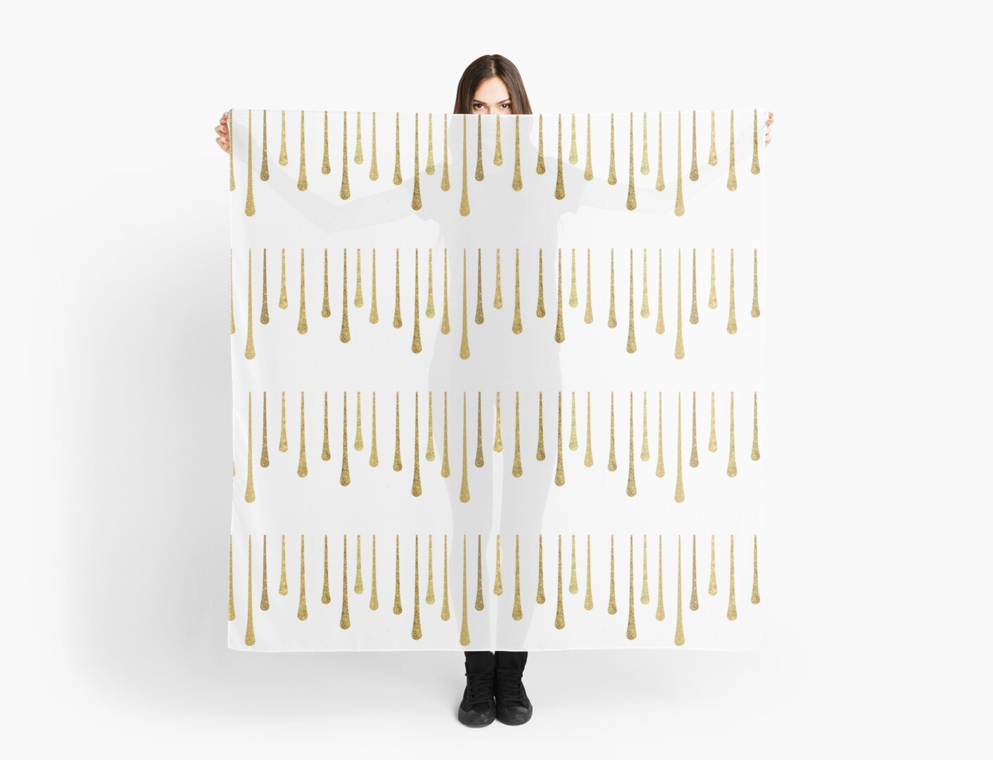 "Gold Glitter Paint Drips" Scarves by KathrinLegg Redbubble