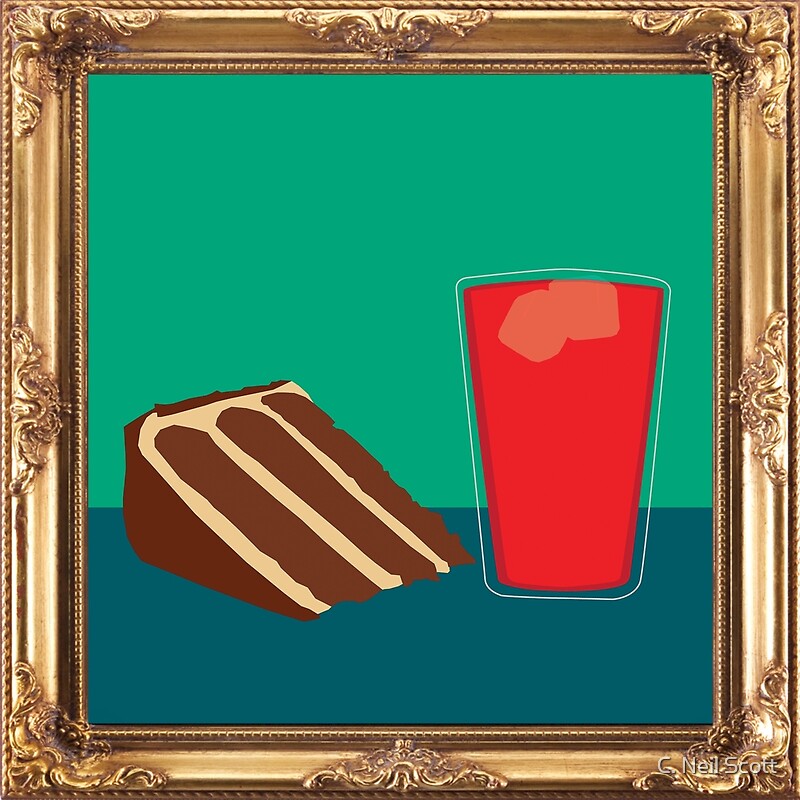 "Peanut Butter Chocolate Cake with KoolAid {framed}" by C. Neil Scott